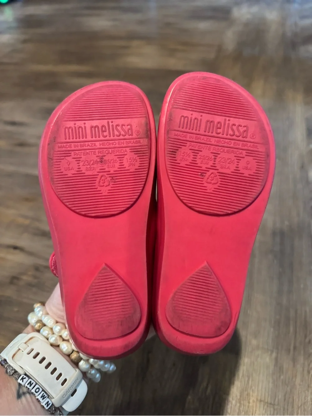 Mini Melissa Kissing Minnie & Mickey Red Pink Mary Shoes Flats Size 9
